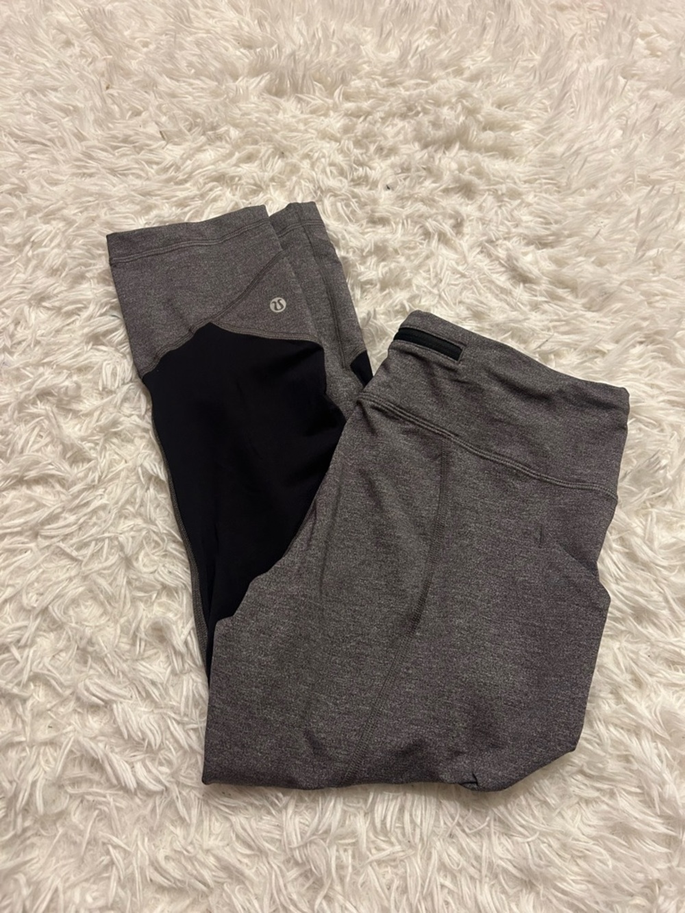 Lululemon Pace Rival Crop Leggings Heather Grey Slate Full-on Luxtreme Size 8